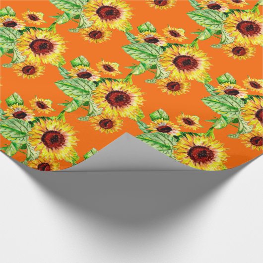Sunflower Bouquet Gift Wrap Cadeaupapier (Hoek)