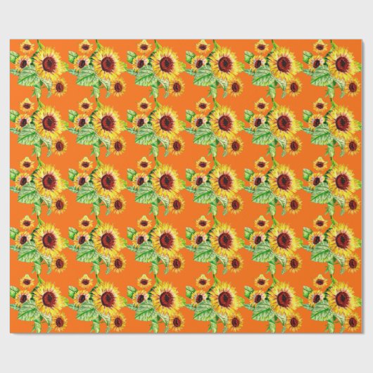 Sunflower Bouquet Gift Wrap Cadeaupapier (Vlak)