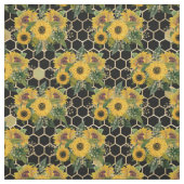 Sunflower Bouquet Gold Honeycomb Graphic Stof (Swatch)