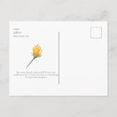 Sunflower Bouquet Grey Budget Weddenschap Uitnodiging Briefkaart (Achterkant)
