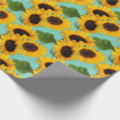 Sunflower Bouquet Khaki Green Gift Wrap Cadeaupapier (Hoek)