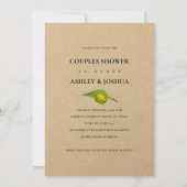 Sunflower Bouquet Kraft Paper Couples Shower Kaart (Achterkant)