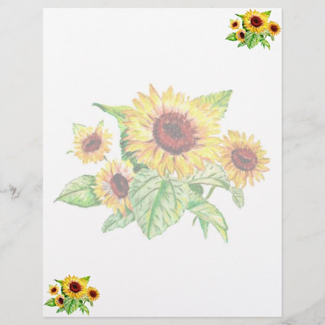Sunflower Bouquet Letterhead (Voorkant)