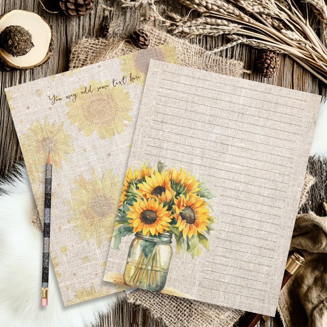 Sunflower Bouquet Lined Scrapbook Paper (Creator heeft geüpload)