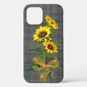 Sunflower Bouquet op Black Gingham Case-Mate iPhone Case (Achterkant)