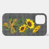 Sunflower Bouquet op Black Gingham Case-Mate iPhone Case (Achterkant (horizontaal))