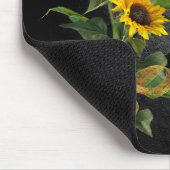 Sunflower Bouquet op Black Stone Muismat (Hoek)