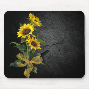 Sunflower Bouquet op Black Stone Muismat