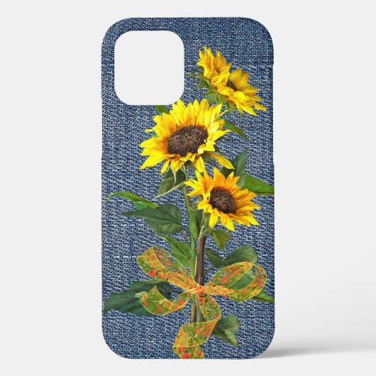 Sunflower Bouquet op Denim Case-Mate iPhone Case (Achterkant)