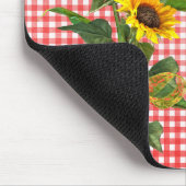 Sunflower Bouquet op Red Gingham Muismat (Hoek)