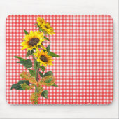 Sunflower Bouquet op Red Gingham Muismat (Voorkant)
