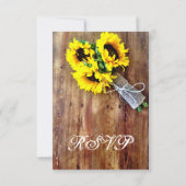 Sunflower Bouquet Rustic Country Wedding RSVP (Achterkant)