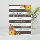 Sunflower Bouquet Rustic Vrijgezellenfeest Kaart (Staand voorkant)