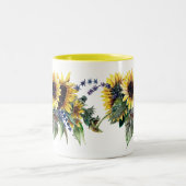 Sunflower Bouquet Tweekleurige Koffiemok (Center)