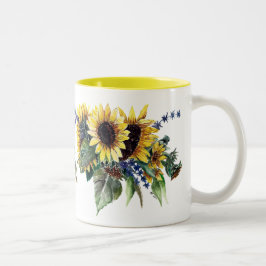 Sunflower Bouquet Tweekleurige Koffiemok
