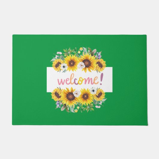 Sunflower Bouquet Welkom Deurmat (Voorkant)