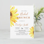 Sunflower Bridal Brunch Invitation Kaart (Staand voorkant)