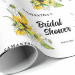 Sunflower Bridal Shower  Cadeaupapier<br><div class="desc">The Sunflower Bridal Shower Wrapping Paper is a cheerful and elegant way to present gifts for a special bridal celebration. Featuring bright sunflower blooms and soft botanical accents, the design brings a warm and joyful touch to any present. The vibrant floral pattern captures the beauty of nature while creating a...</div>