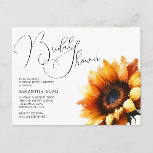 Sunflower Bridal Shower Invitation Aankondigingskaart