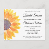 Sunflower Bridal Shower Invitation Briefkaart (Voorkant)
