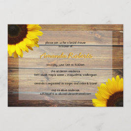 Sunflower Bridal Shower Invitation Kaart