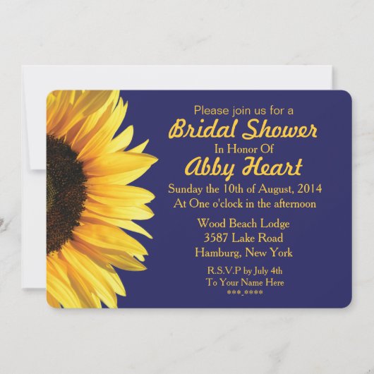 Sunflower Bridal Shower Invitation Kaart (Voorkant)