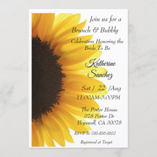 Sunflower Bridal Shower Invitation Kaart