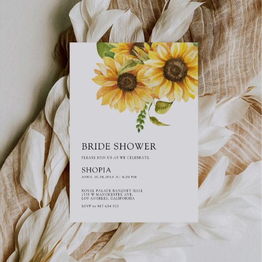 Sunflower Bridal Shower Invitation Kaart