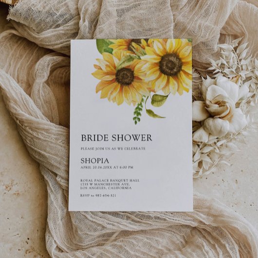 Sunflower Bridal Shower Invitation Kaart