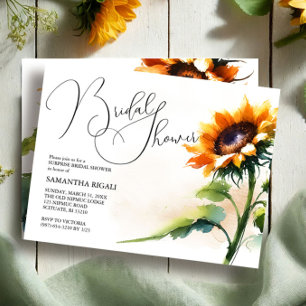Sunflower Bridal Shower Invitation Kaart