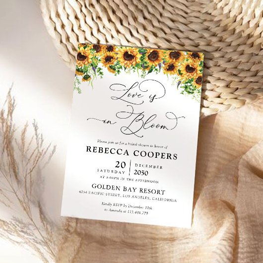 Sunflower Bridal Shower Invitation Kaart