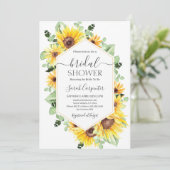 Sunflower Bridal Shower Invitation Kaart (Staand voorkant)