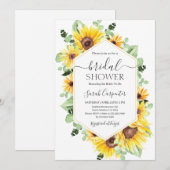 Sunflower Bridal Shower Invitation Kaart (Voorkant / Achterkant)