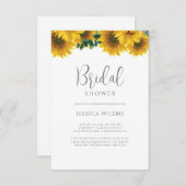 Sunflower Bridal Shower Invitation Kaart (Voorkant / Achterkant)