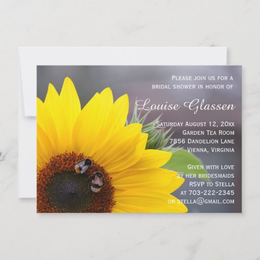 Sunflower Bridal Shower Invitation Kaart (Voorkant)