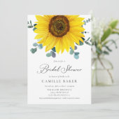 Sunflower Bridal Shower Invitation Kaart (Staand voorkant)