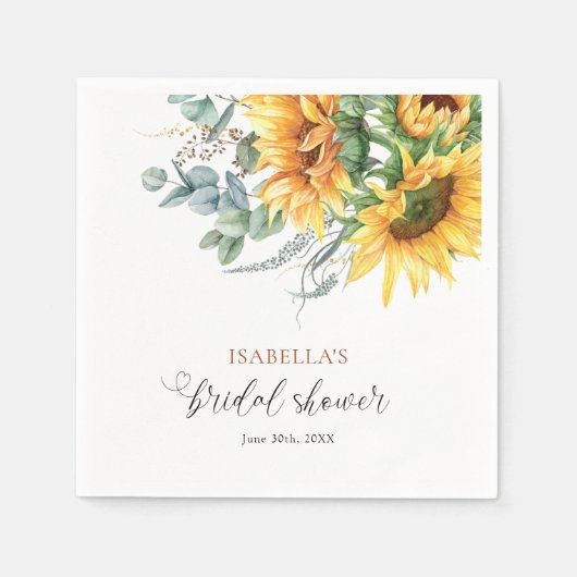 Sunflower Bridal Shower Servet (Voorkant)