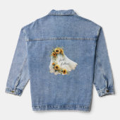 Sunflower Bridal Veil Denim Jas Personalisatie Jacket (Achterkant)