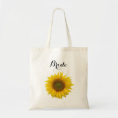 Sunflower Bride Floral Wedding Party Tote Bag (Voorkant)