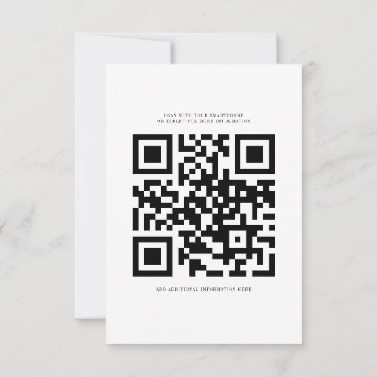 Sunflower Bright Botanical Wedding QR Code RSVP Kaartje (Achterkant)