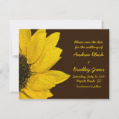 Sunflower Brown Photo Wedding Save the Date Kaart (Achterkant)
