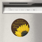 Sunflower Brown Wedding Save the Date Magnet (Insitu (Vaatwasser))