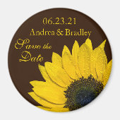 Sunflower Brown Wedding Save the Date Magnet (Voorkant)