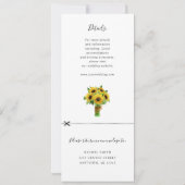 Sunflower bruiloft uitnodiging rsvp gekoppeld (Achterkant)