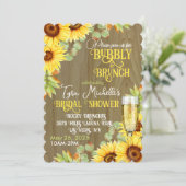 Sunflower Bubby & Brunch Bridal Shower Invitation Kaart (Staand voorkant)