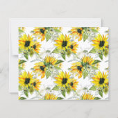 Sunflower Budget Uitnodiging tot bruiloft. (Achterkant)