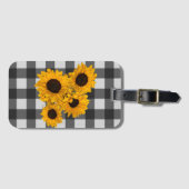 Sunflower Buffalo Plaid Bagagelabel (Voorkant (horizontaal))