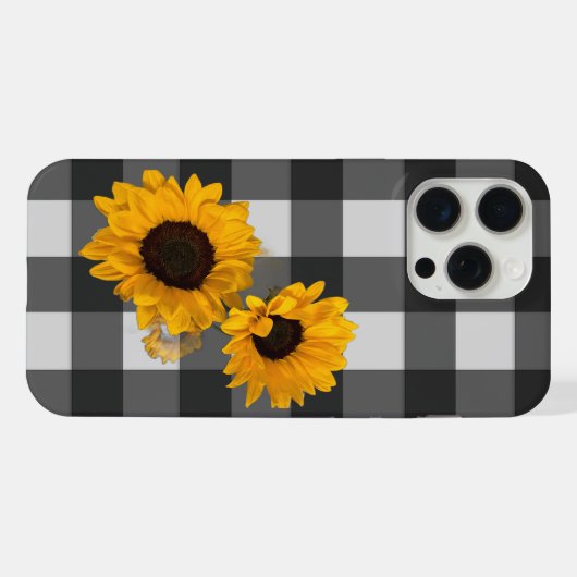 Sunflower Buffalo Plaid iPhone Hoesje (Achterkant horizontaal)