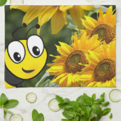 Sunflower Bumblebee Kitchen Towel Theedoek (Gevouwen)