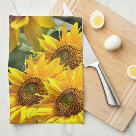 Sunflower Bumblebee Kitchen Towel Theedoek (Quarter Fold)